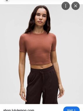 lululemon athletica Terracotta Cropped Crewneck Top